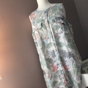 C&C California Linen Toucan Print Dress, 1X